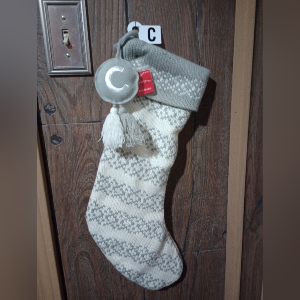 Brand New NWT CHRISTMAS STOCKING LETTER C